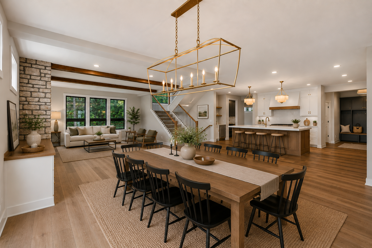 Virtually staged - open concept main level