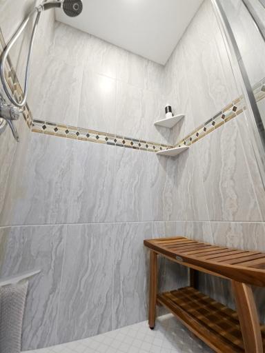 updated shower in primary bath