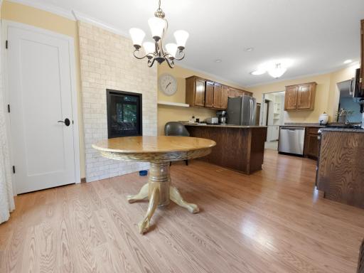 informal dining w/ fireplace & closet