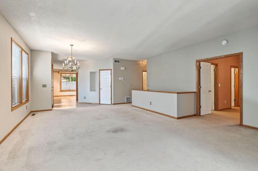 Open main level living with spacious living/dining area.
