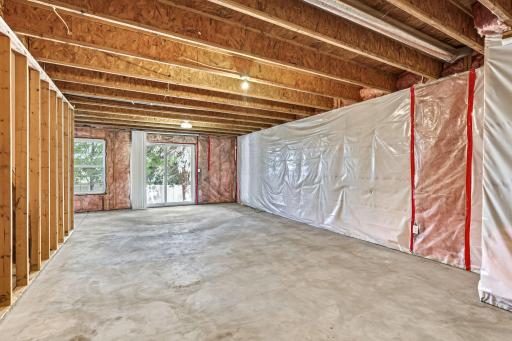 Huge unfinished walk-out basement awaiting your creative ideas!