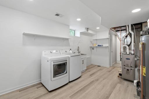 Laundry appliances stay with home and are just a few years old.