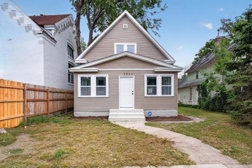 Front of the home, new siding and windows