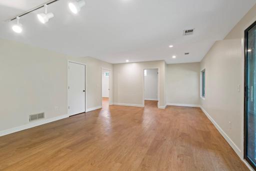 Back side of the family room on lower level