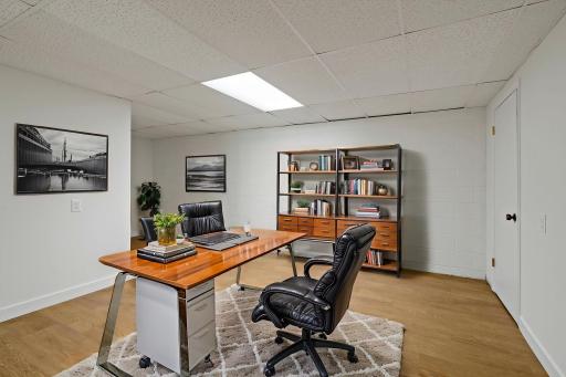 Virtually staged room in the lower level. Could be an office, craft room, exercise room, or hobby space