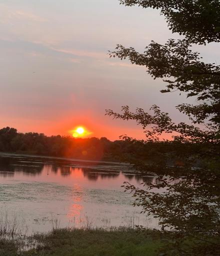 West facing to a 15 acre lake makes for fabulous views all year long