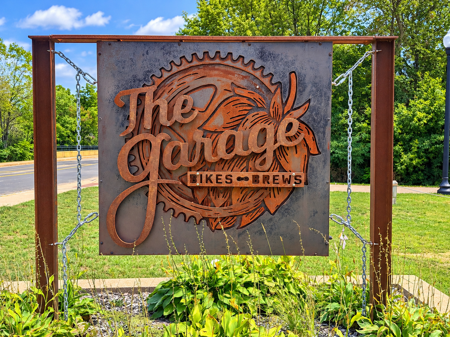 The Garage Bikes + Brews, a neighborhood favorite close by.