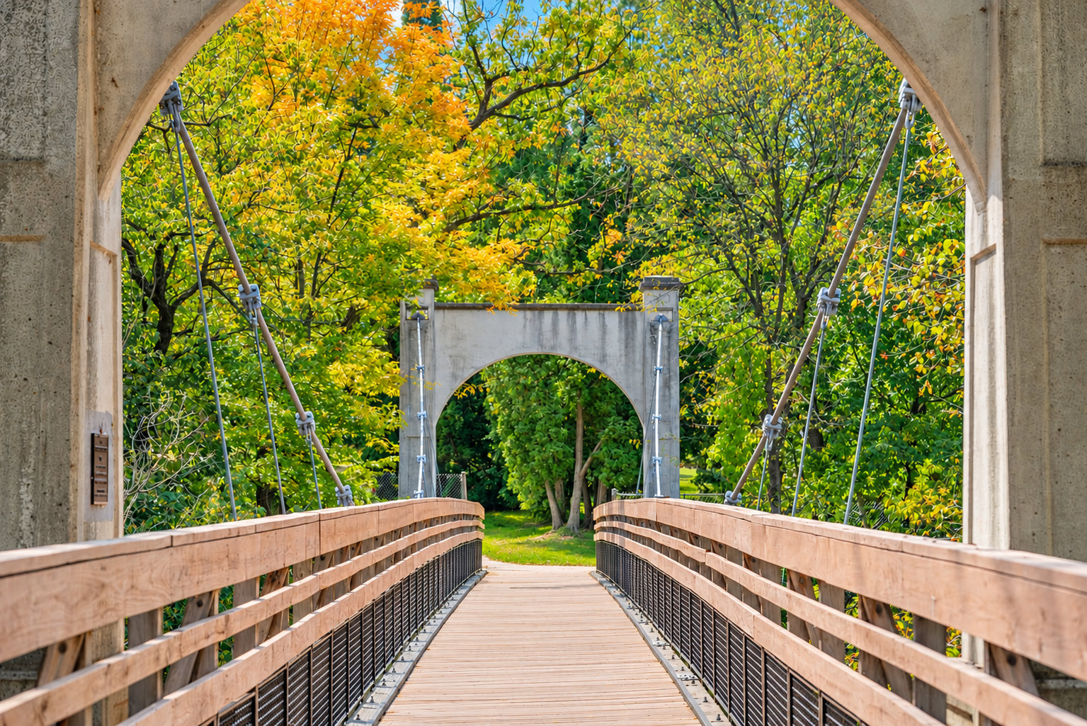 The Swinging Bridge at Glen Park in River Falls.