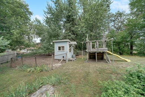 Chicken coop for fresh eggs every morning. Children's play set.
