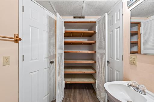 Tons more storage in the bathroom as well.