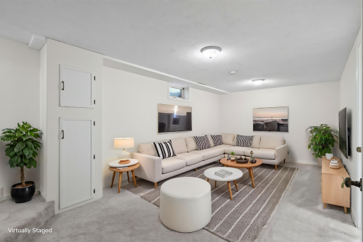 The lower level family room is also generously sized. There is also room to add a table for card night.
