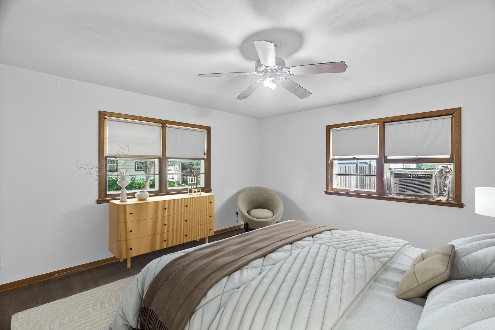 Virtually Staged Primary Bedroom