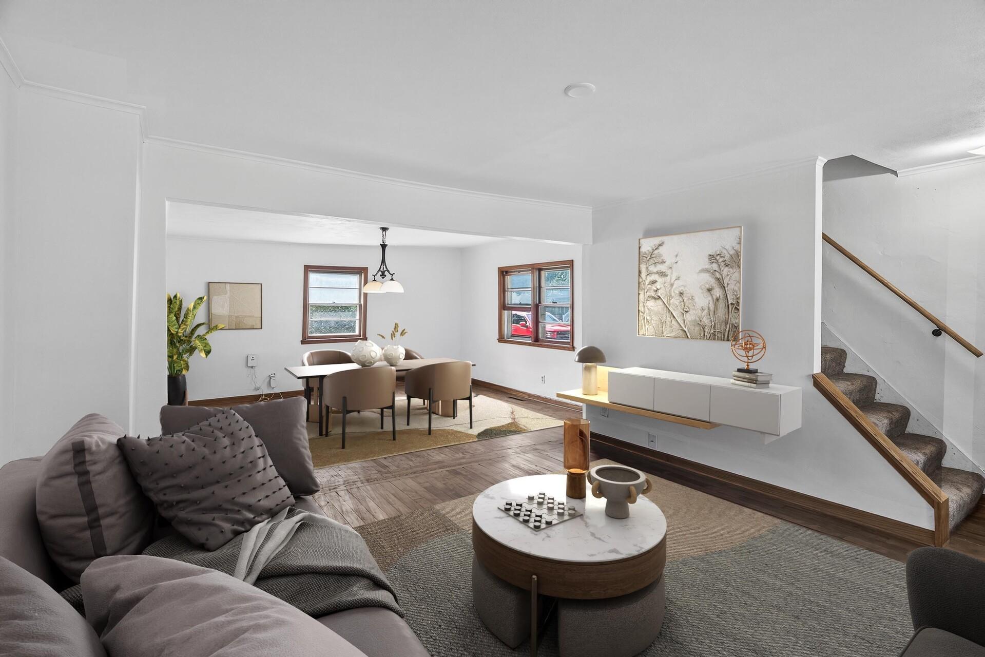 Living and Dining Room Virtually Staged