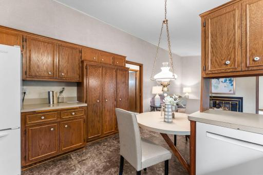 The kitchen seamlessly flows into the inviting family room.
