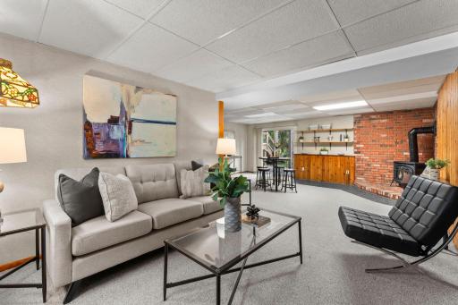 This family room is ideal for relaxing or entertaining.
