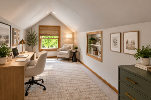 Primary Office Area - Virtually Staged Photos