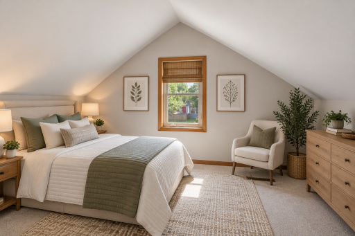 Primary Suite Upstairs - Virtually Staged Photos