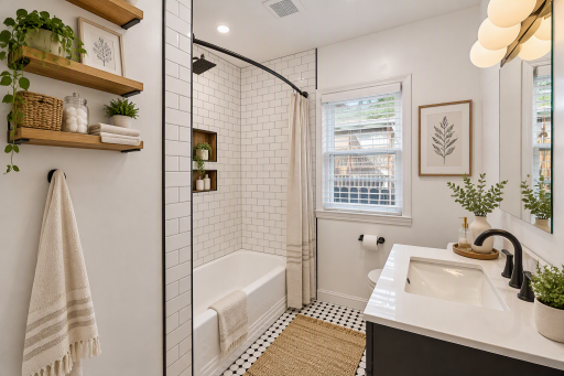 Updated Main Floor Bath - Virtually Staged Photos