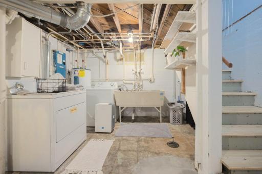 Lower level laundry center