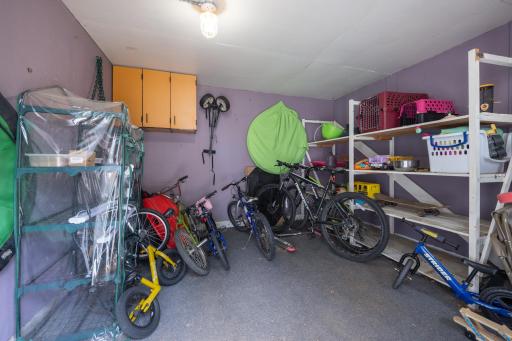 Storage space off of the patio