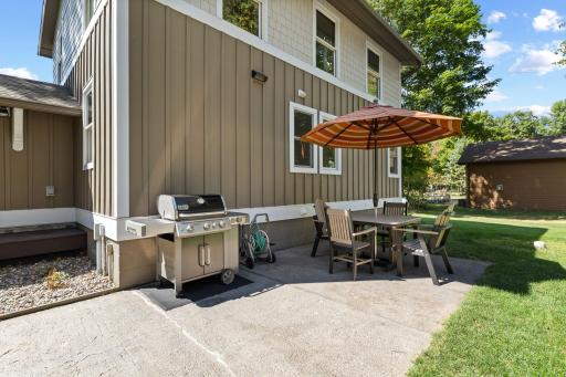 Protected back area for entertaining outside~