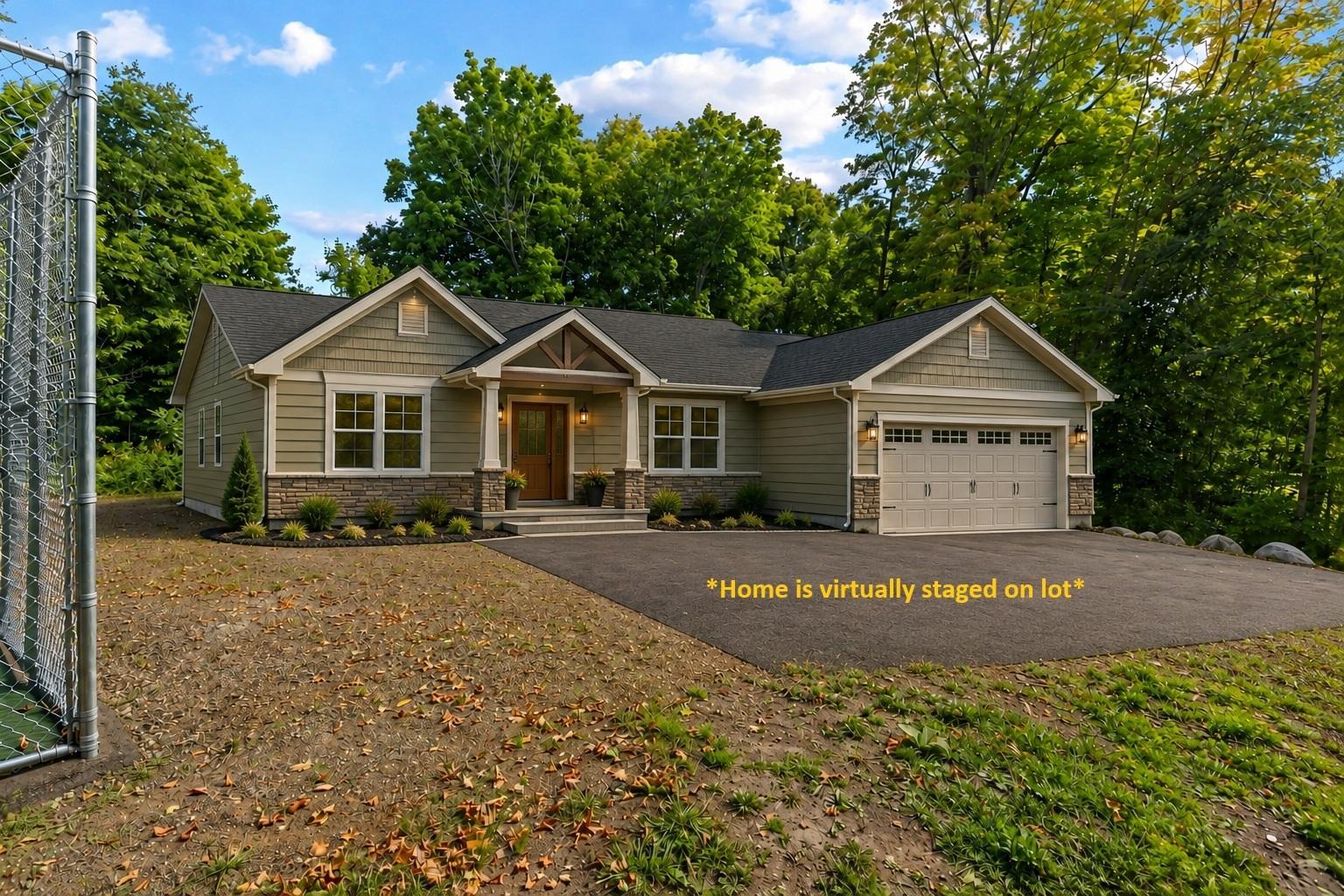home is virtually staged on lot
