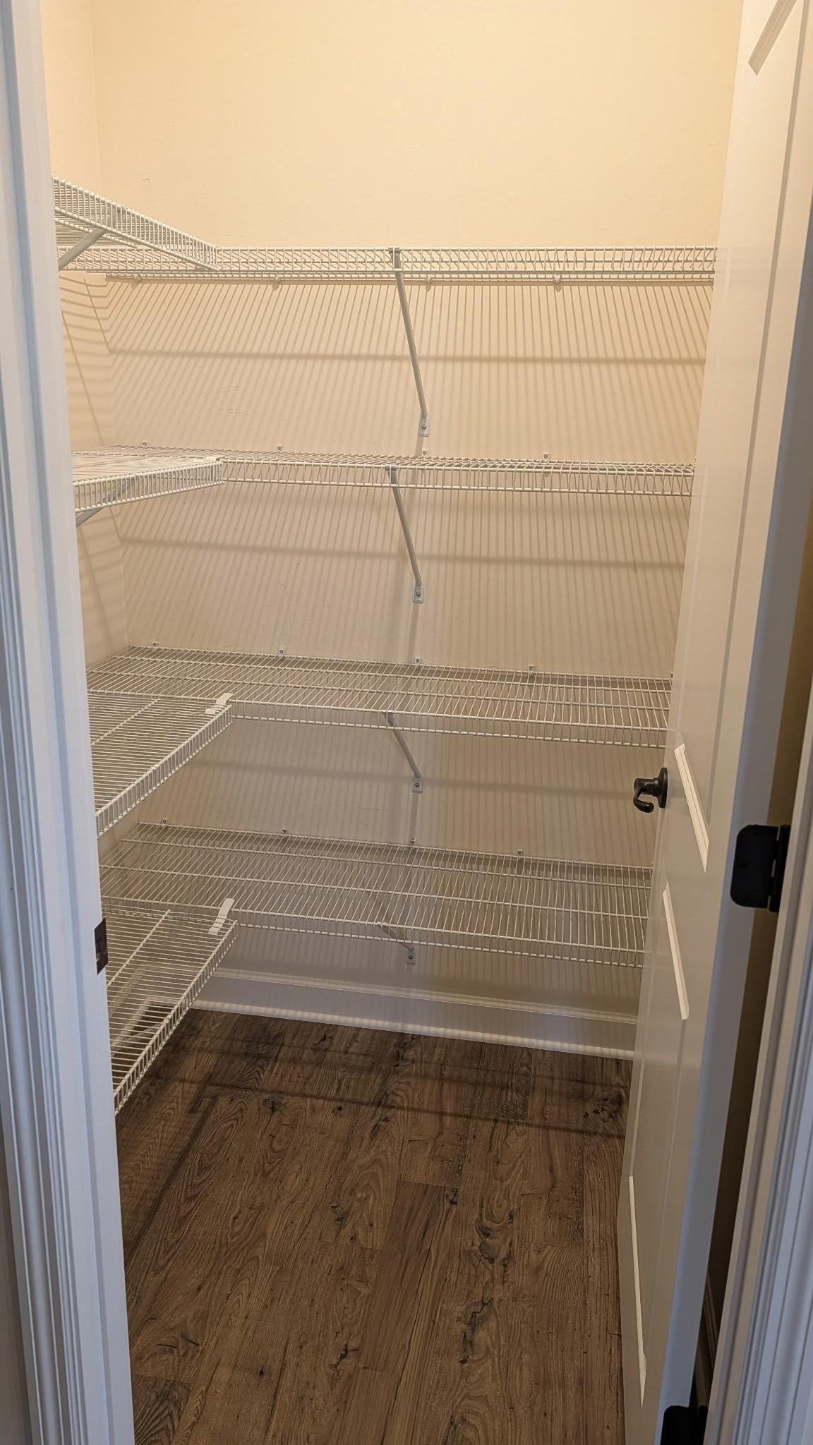 Kitchen pantry closet is empty ready for you to fill it up!