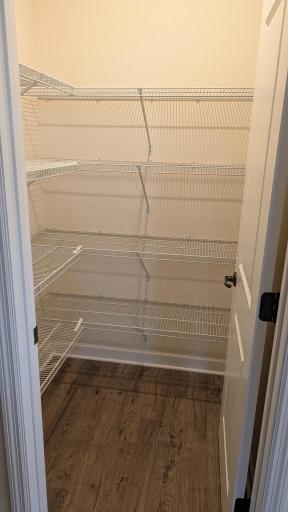 Kitchen pantry closet is empty ready for you to fill it up!