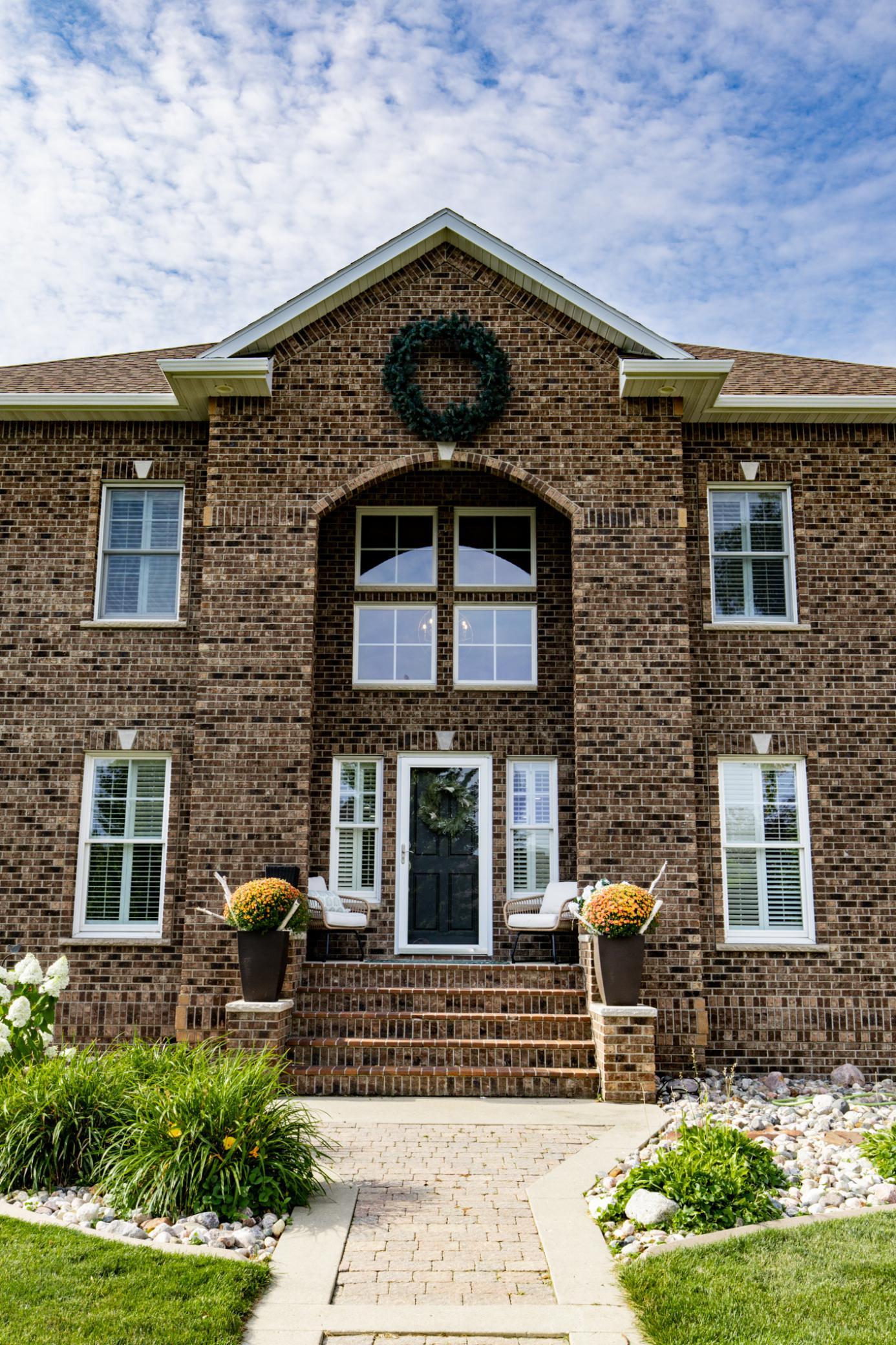 Brick-faced home
