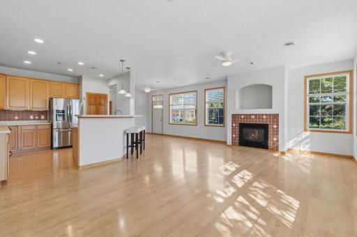 9' ceilings, social kitchen and dining and a cozy fireplace brings ambiance to every season.