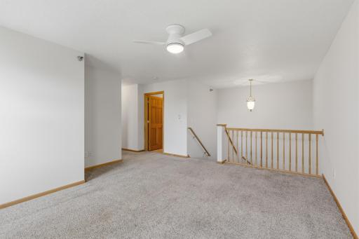 Upper level bonus room 14 x 15 can be an open office,toy room or quiet sitting space.