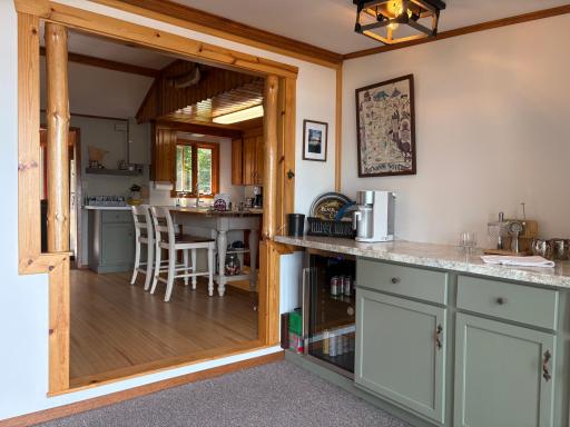 bar area into kitchen