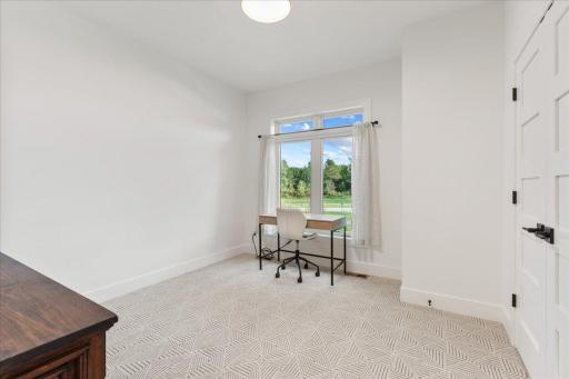 The third bedroom mirrors the second bedroom but with a bathroom in between for privacy