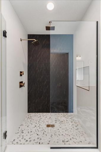 This shower, just recently remodeled is beautiful and modern