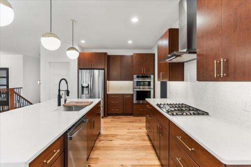 High-end appliances, kept simple by the butler's pantry that holds everything needed