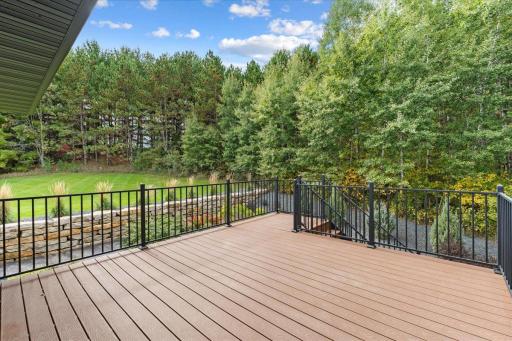 Maintenance-free decking off the kitchen and dining room provides beautiful, private views