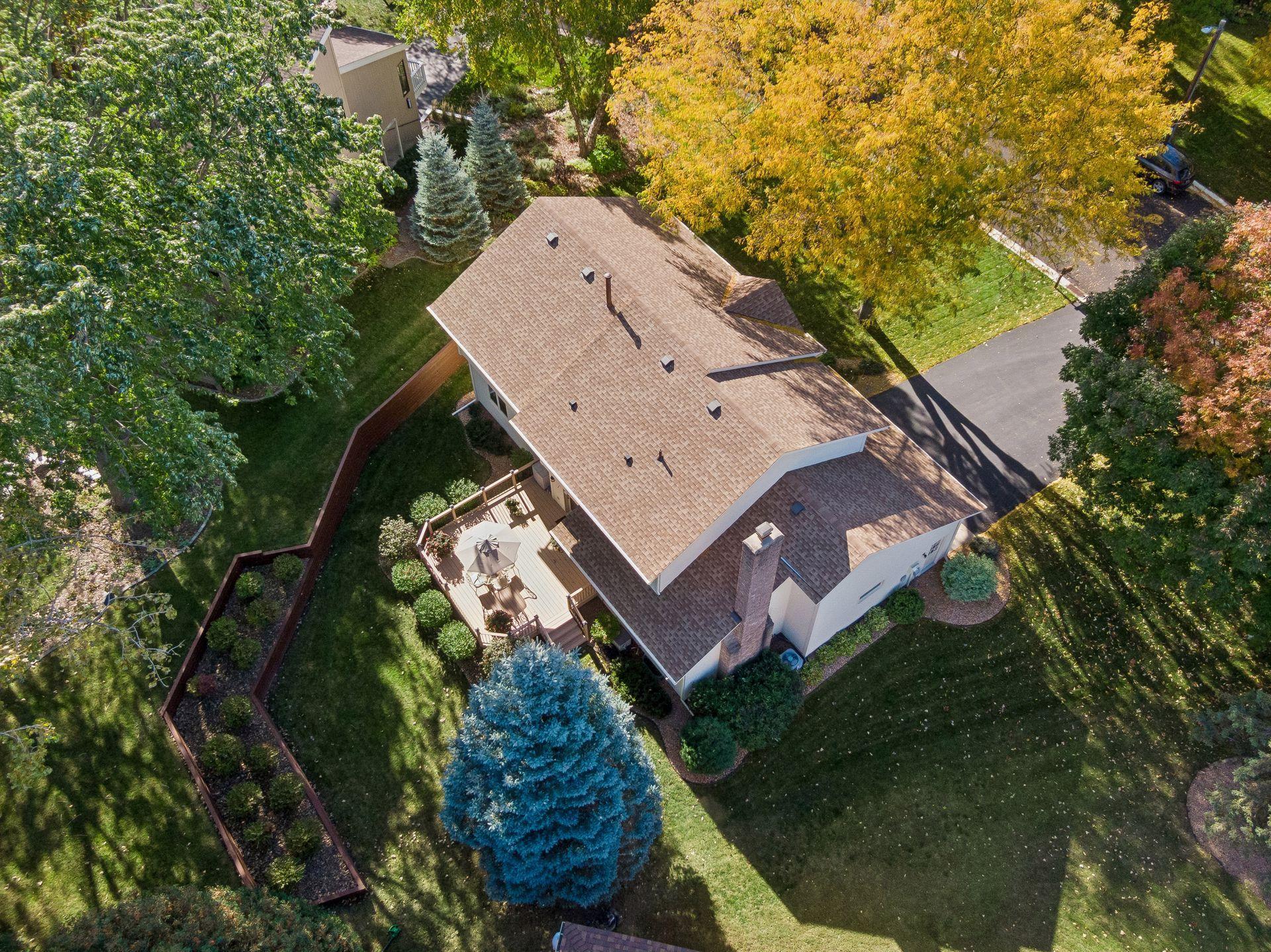 Birds eye view of this wonderful home & yard!
