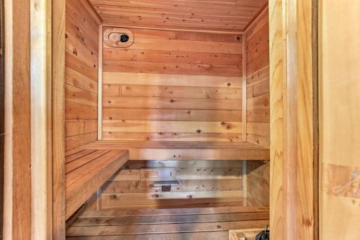 Sauna inside the garage