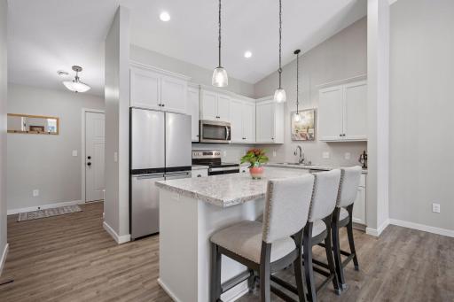 Large island for cooking or entertaining
