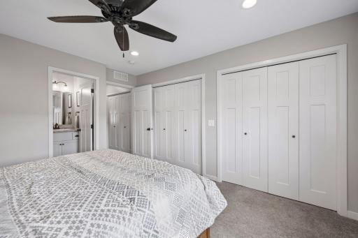 Primary bedroom has double closets!