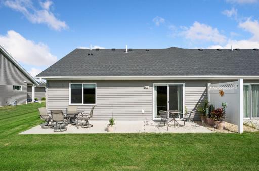 Spacious concrete patio