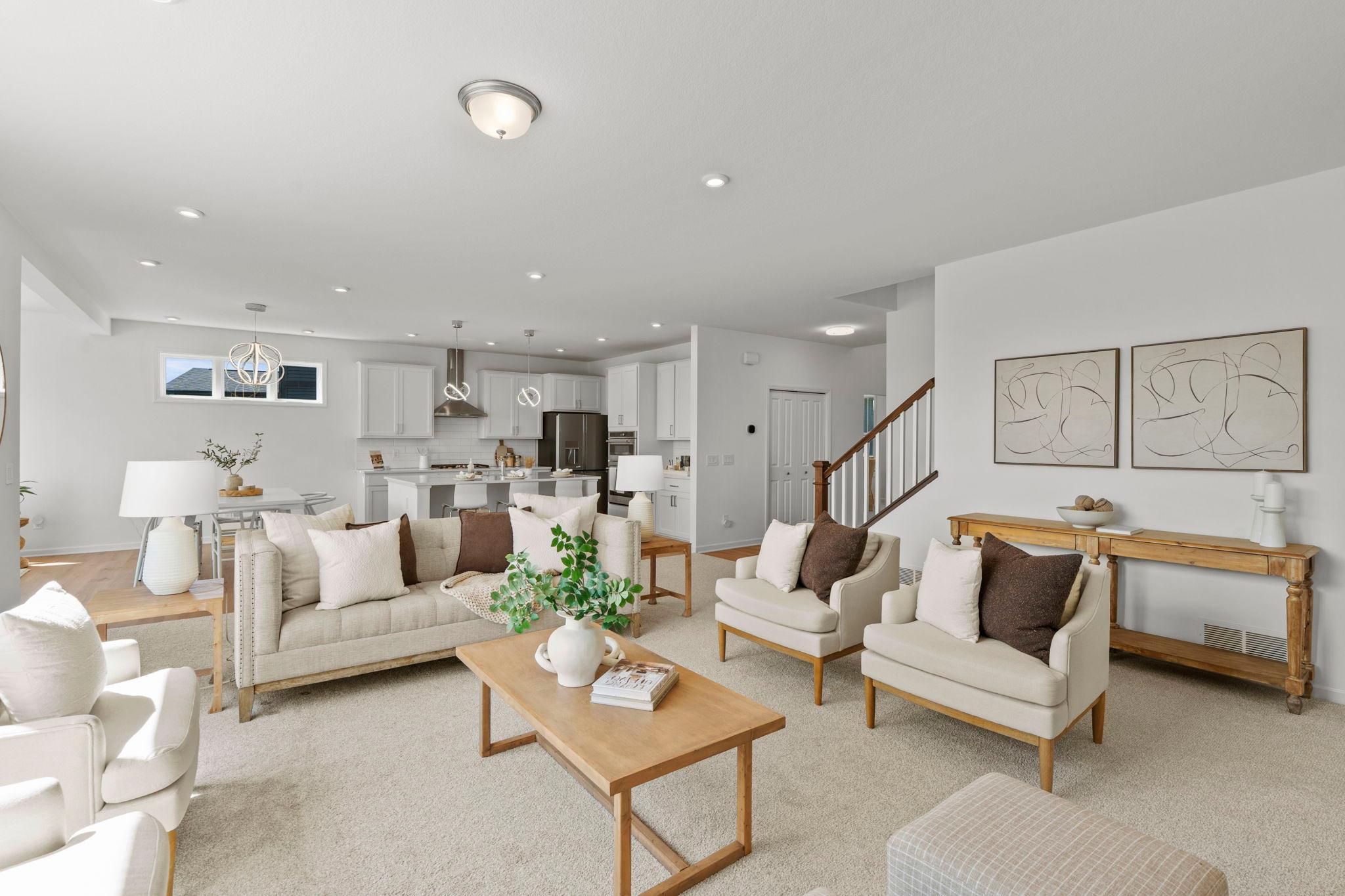 Updated light fixtures add a modern, polished touch throughout the home.