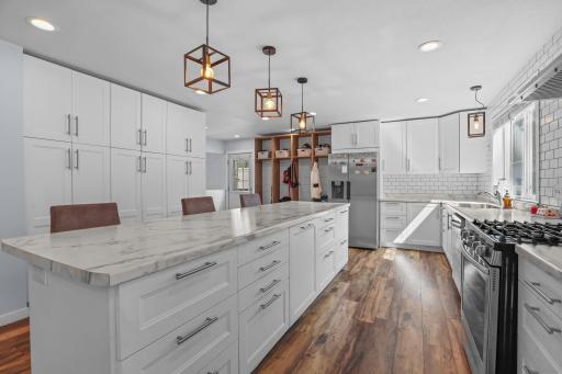 Remodeled kitchen with large center island!