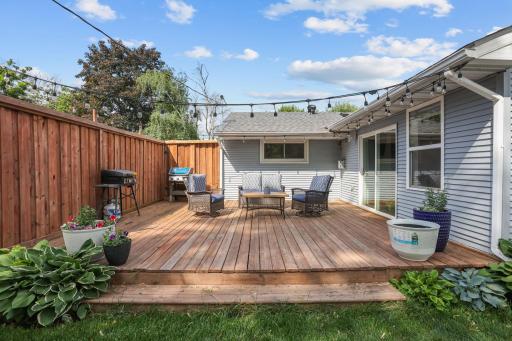 Spacious & private deck for entertaining or relaxing!