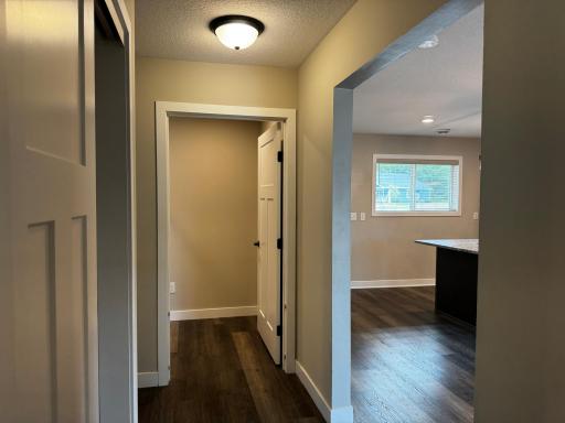 Hallway and entry into laundry room