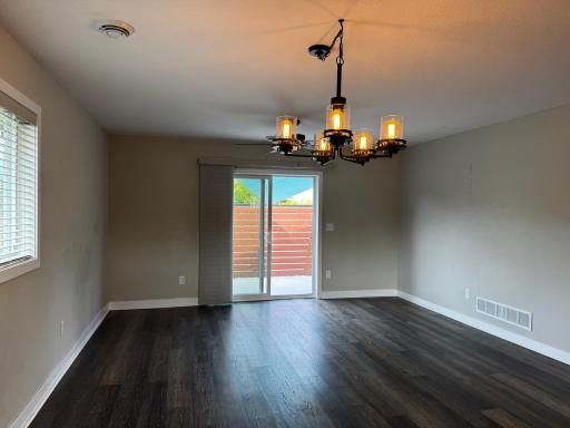 Living room with patio door