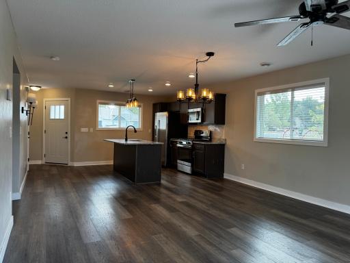 Front entry and kitchen
