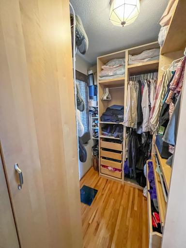 The primary bedroom is complete with a roomy walk-in closet offering fantastic storage and organization.