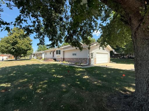 Front/Side view with attached garage