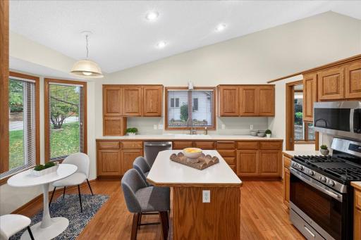 Spacious kitchen with new stainless steel appliances. Plenty of prep space to prepare the perfect meal.